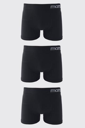 Man Sport Seamless Boxer 3 Pack black