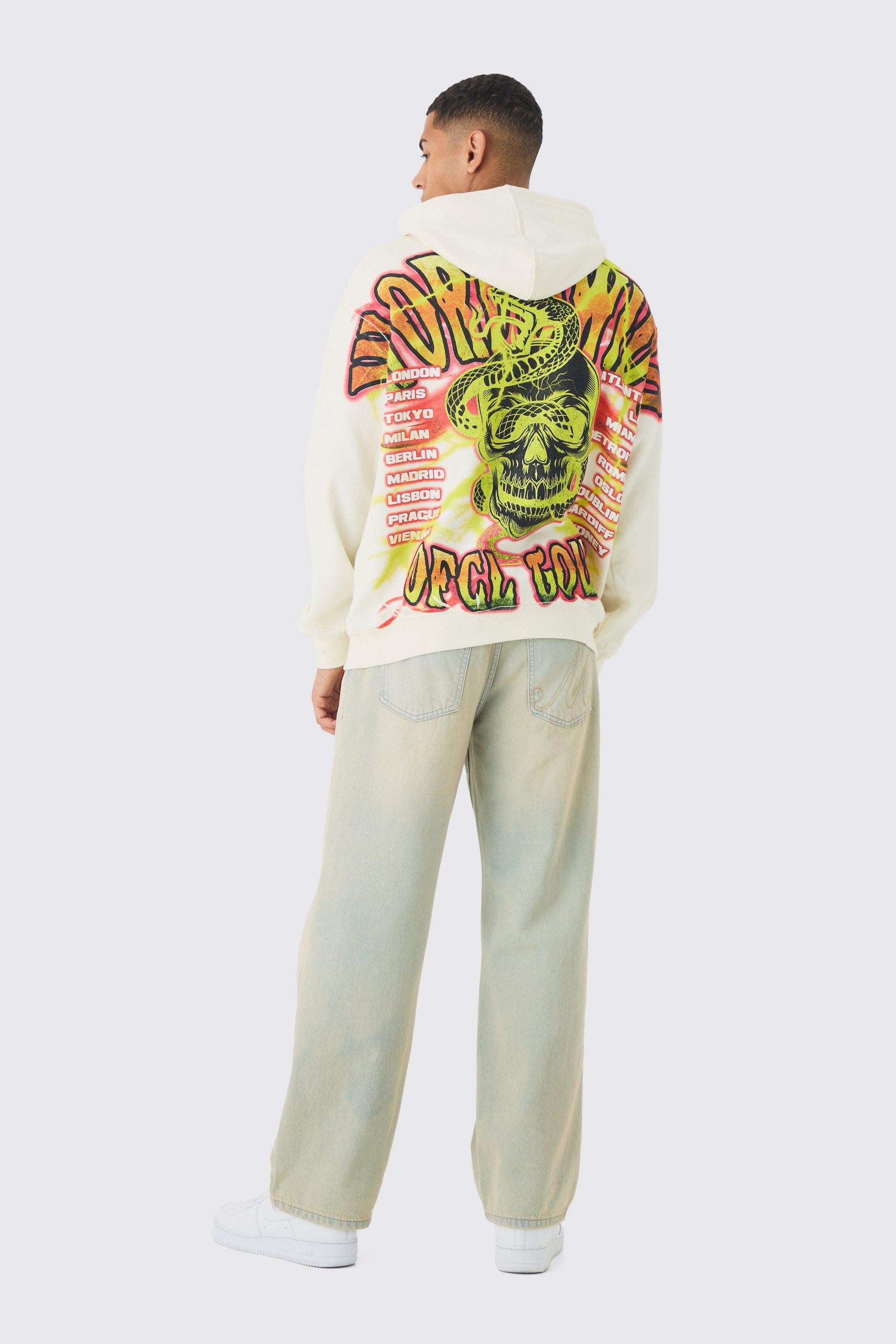 Oversized Over The Seams Ofcl Tour Back Graphic Hoodie boohoo IE