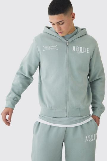 Abode Hoodie med dragkedja grey