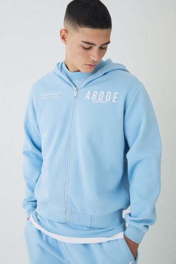 Blue Zip Through Abode Hoodie