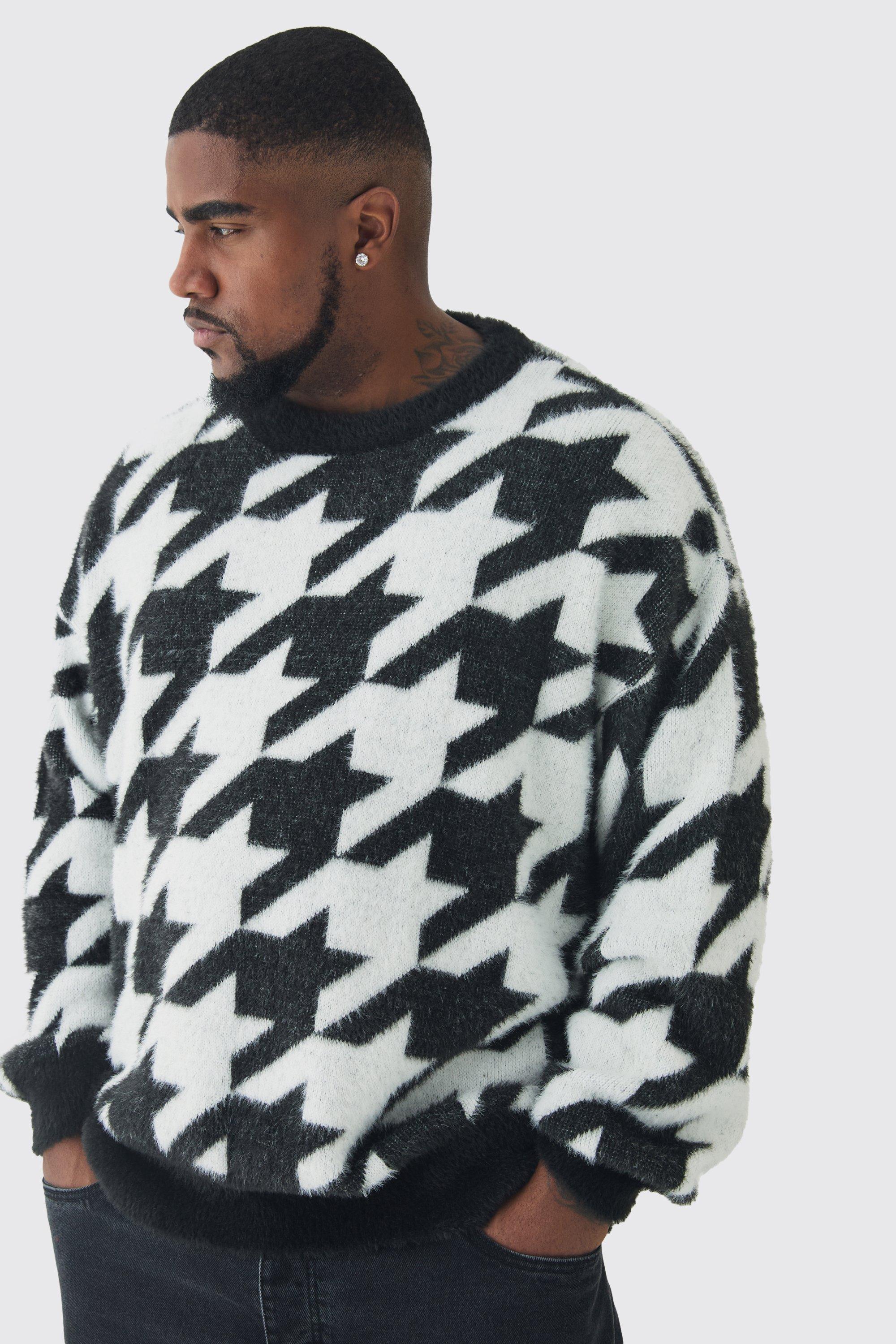 Grande taille - Sweat à motif pied-de-poule