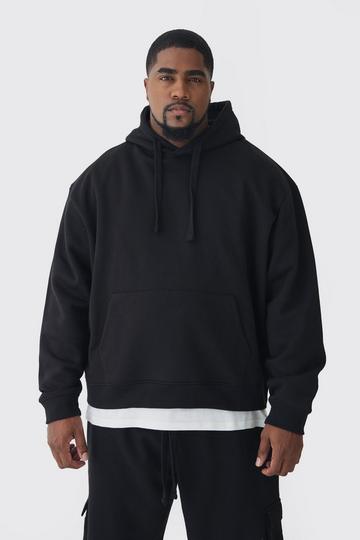 Plus Oversized Boxy Hoodie in Zwart black