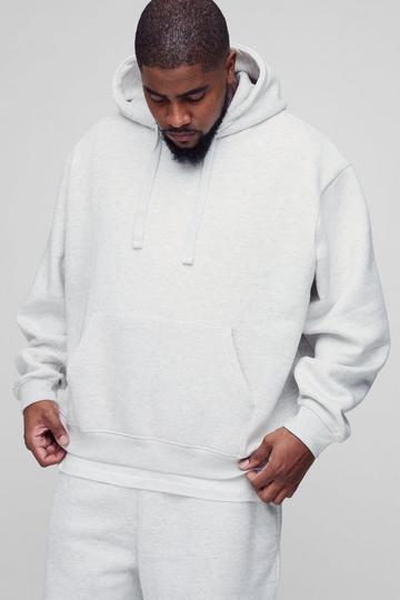 Plus Oversized Boxy Frost Mergel Hoodie grey marl