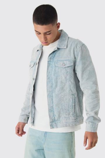 Regular Acid Wash Cord Jacket slate