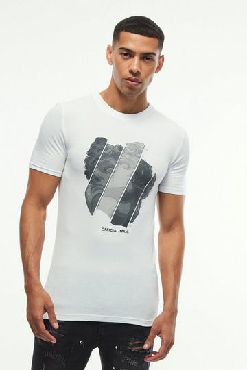 Muscle Renaissance Print T-Shirt white