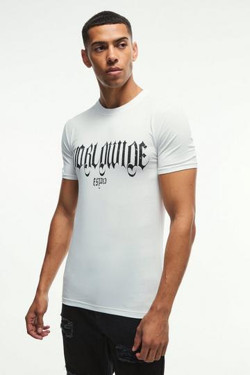 Muscle Worldwide Print T-Shirt white