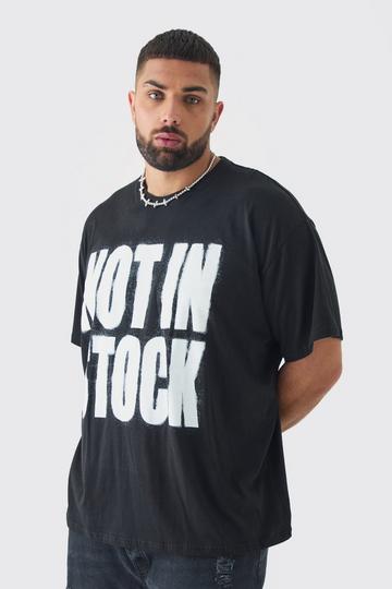 Black Plus Not In Stock Oversized Print T-shirt in Black