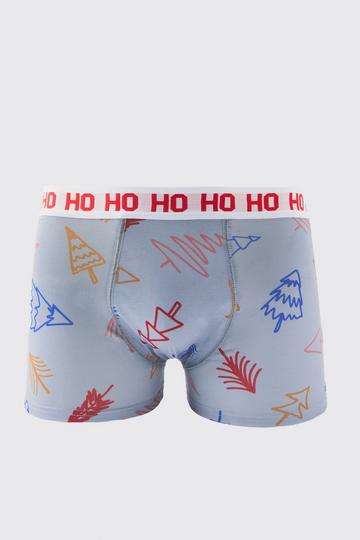 Christmas Tree Boxers grey