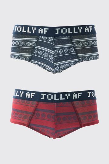 2 Pack Man Christmas Briefs multi