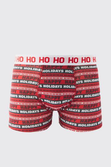 Man Happy Holidays Christmas Boxers multi