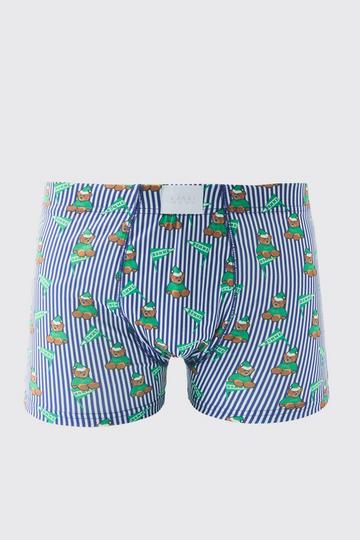 Stripe Christmas Boxers With Woven Tab multi