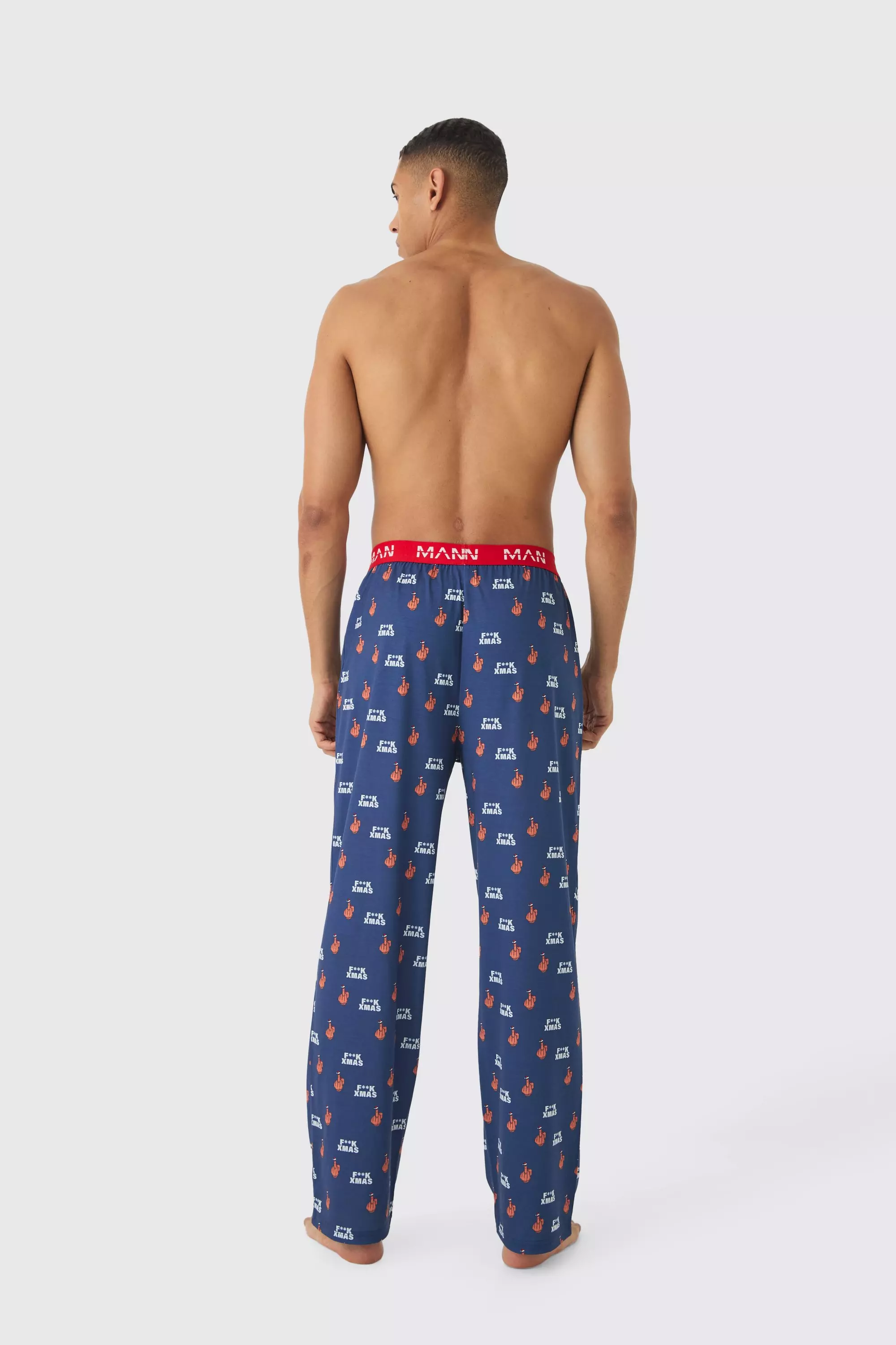 Charcoal Man F**K Christmas Lounge Bottoms صورة بديلة