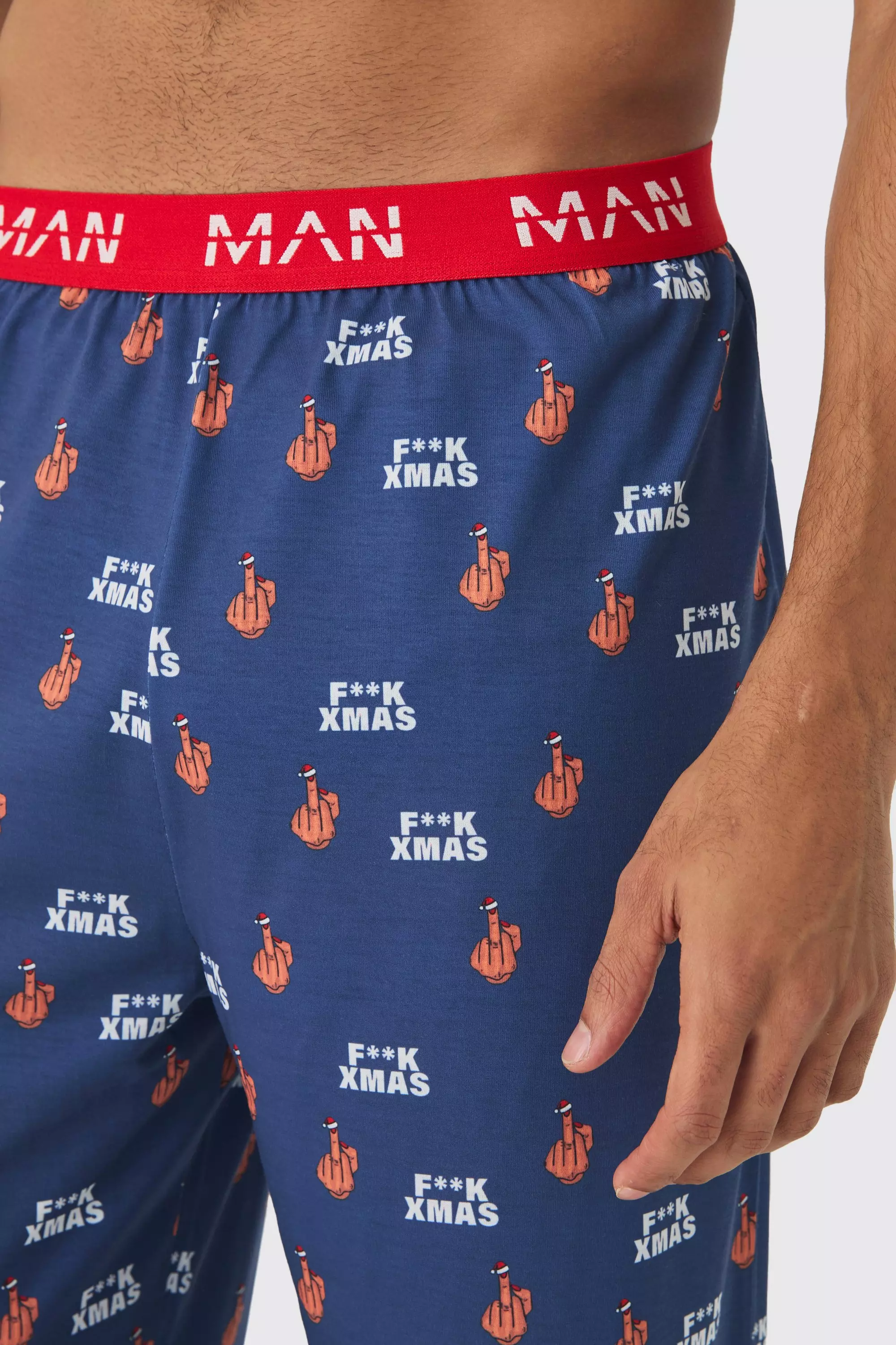 Charcoal Man F**K Christmas Lounge Bottoms صورة بديلة