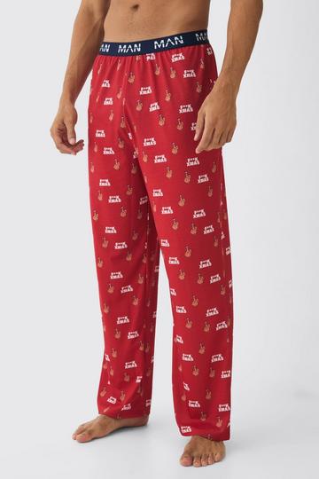 Man F**K Christmas Lounge Bottoms red