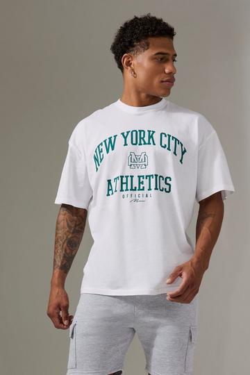 Man Active New York City Athletics Oversized T-shirt white