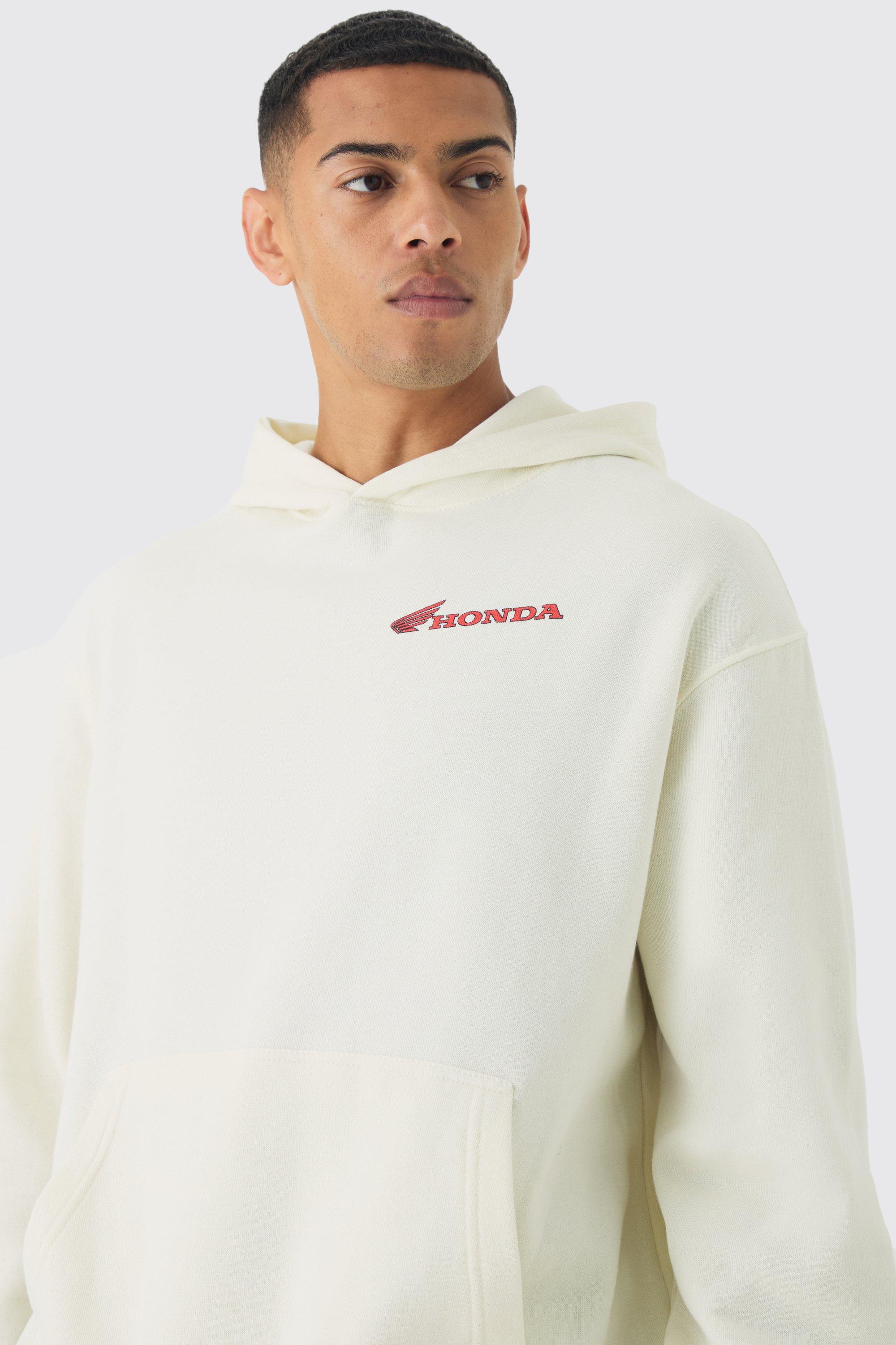 Oversized Honda JT Racing License Print Hoodie