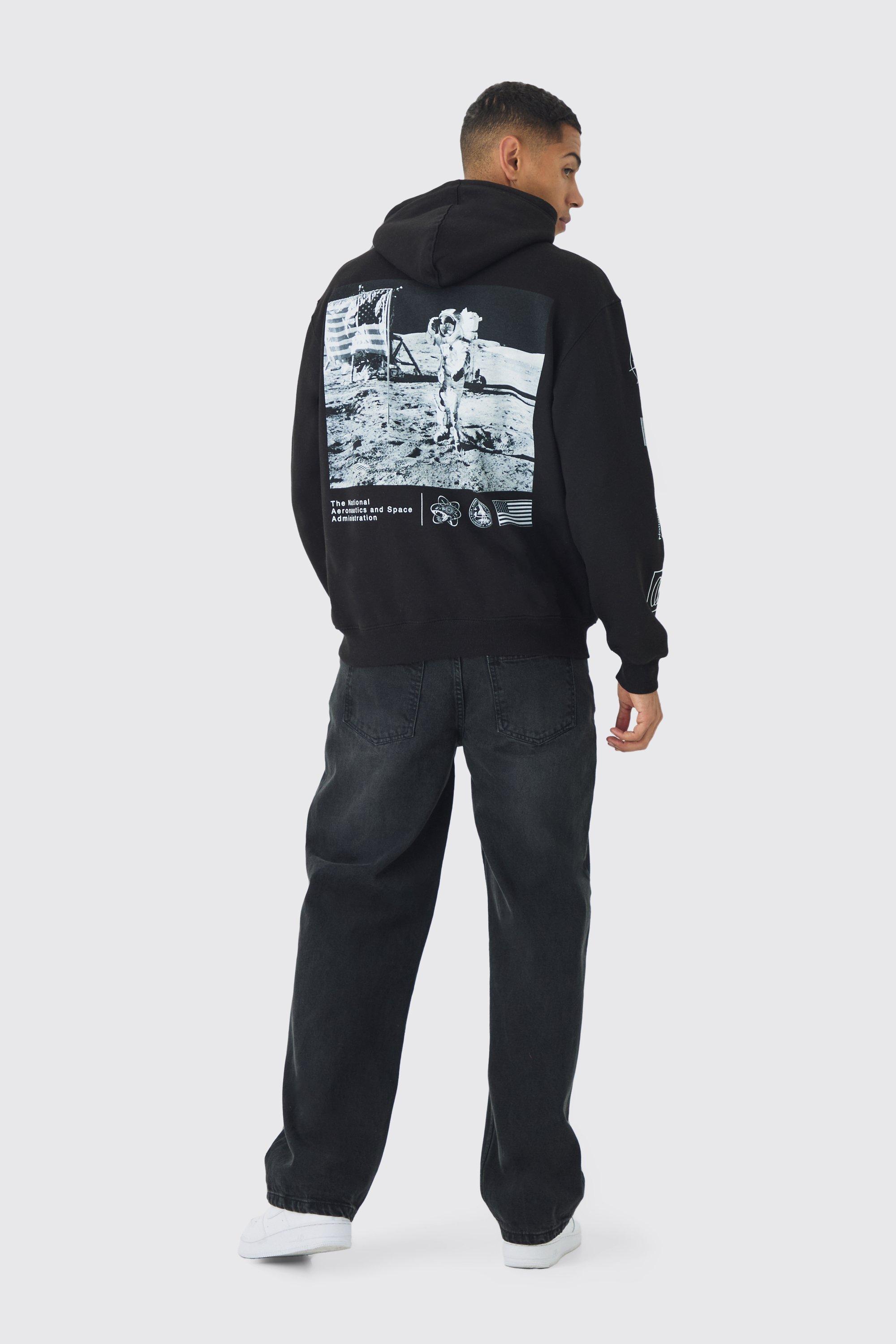 Oversized Nasa License Print Hoodie