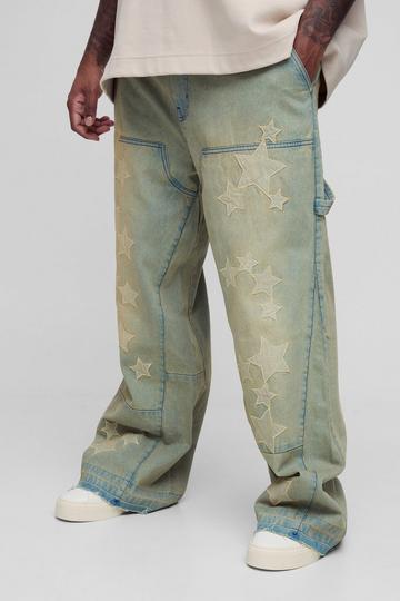 Plus Carpenter Jeans Met Sterren En Gusset Detail khaki