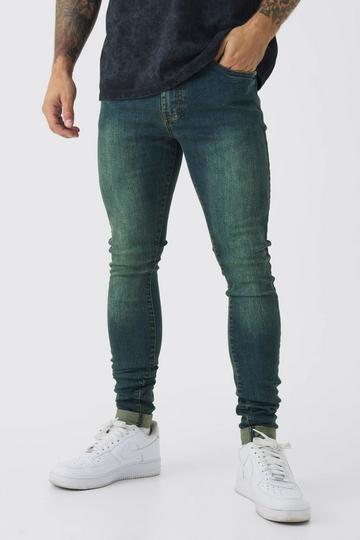 Green Super Skinny Stretch Stacked Green Tinted Jeans