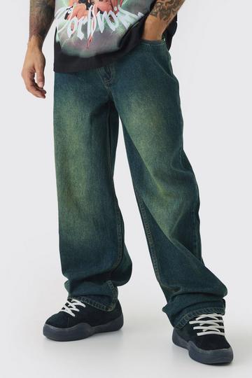 Relaxed Fit Green Tinted Jeans dark green