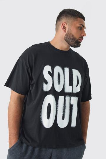 Plus Oversized Sold Out Print T-shirt black