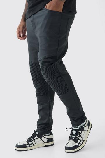 Plus Skinny Fit Coated Biker Jeans black