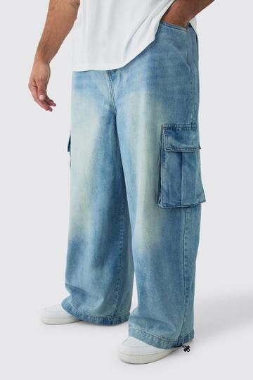 Plus Cargo Parachute Jeans antique blue