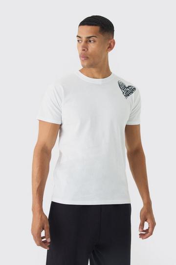 Regular Fit Heart Print T-shirt white