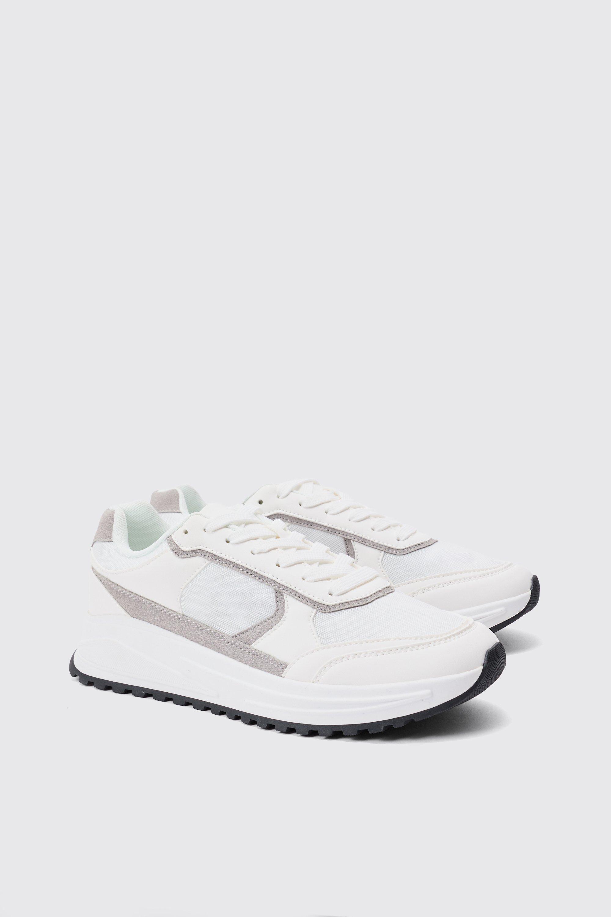 Scarpe da ginnastica in scamosciato sintetico a contrasto