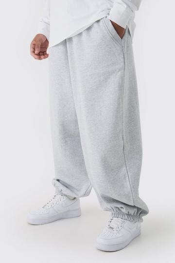 Extreme Wide Leg Raw Edge Cuffed Jogger grey marl