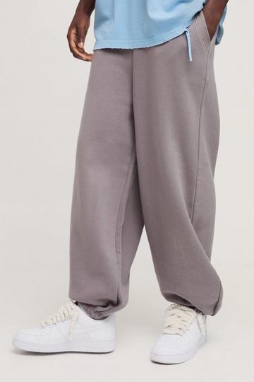 Extreme Wide Leg Raw Edge Cuffed Jogger charcoal