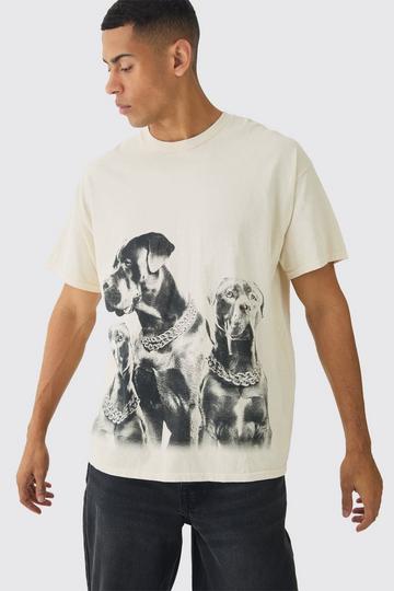 Washed Dog Graphic T-Shirt ecru