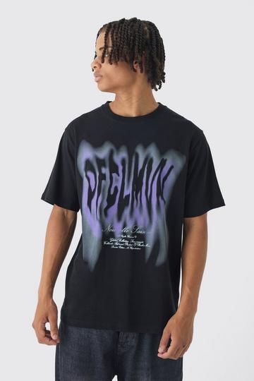 Blurred Gothic Print T-Shirt black