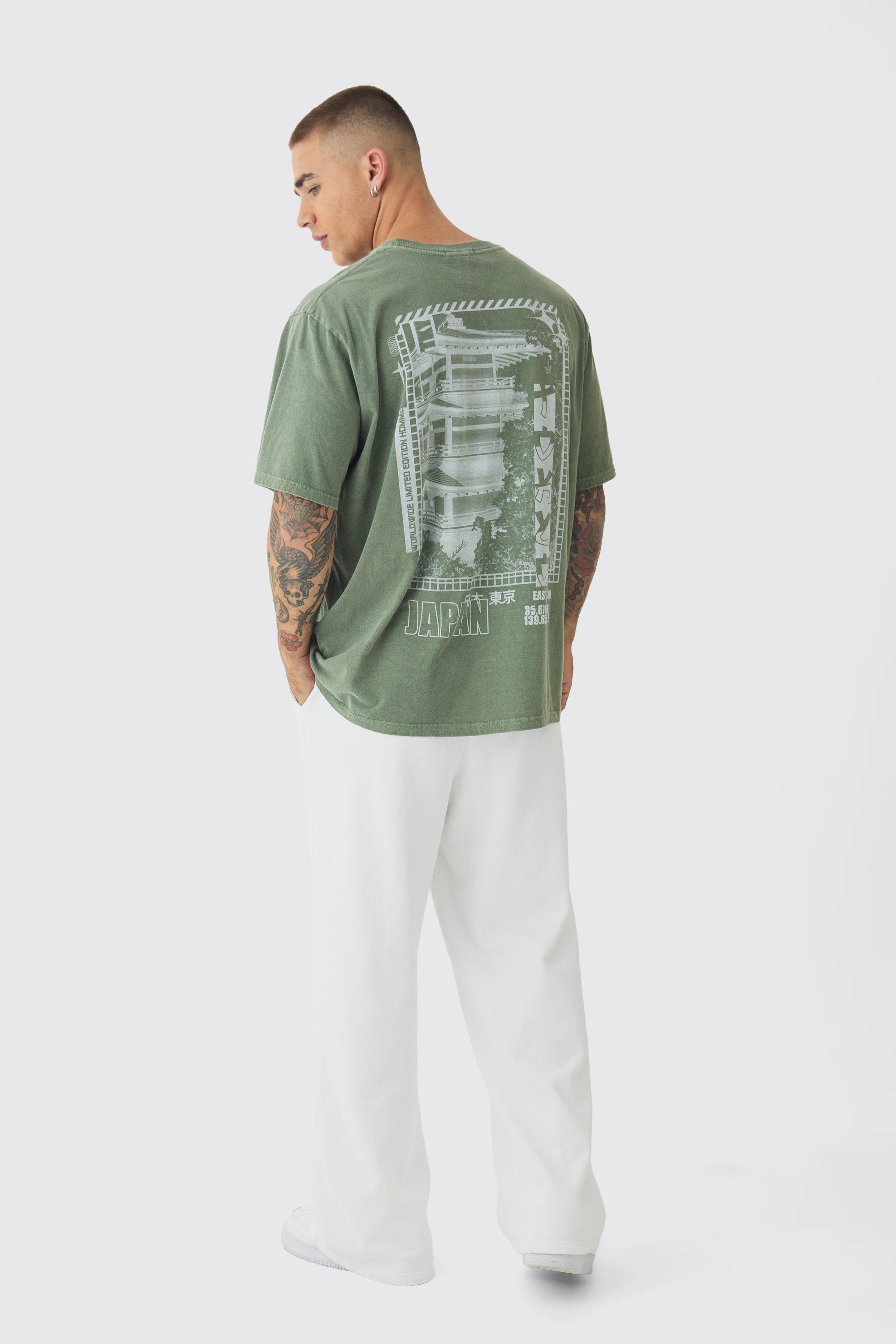 Washed Japan Back Print T Shirt