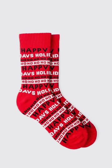 Happy Holidays Christmas Socks multi