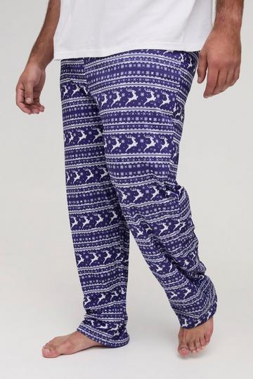 Plus Reindeer Christmas Lounge Bottoms blue