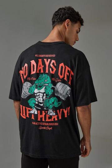 Active Oversized No Days Off Lift Heavy T-shirt black