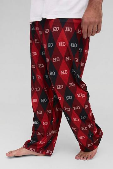 Plus Ho Ho Ho Christmas Lounge Bottoms red