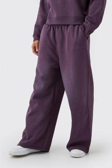 Purple Extreme Wide Leg Man Spray Wash Joggers