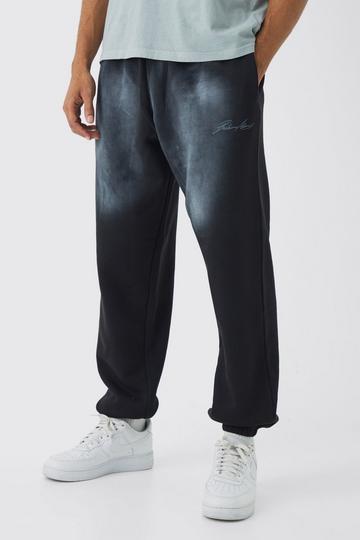 Oversized Man Spray Wash Joggers black