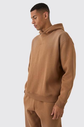 Oversized Man Spray Wash Hoodie taupe