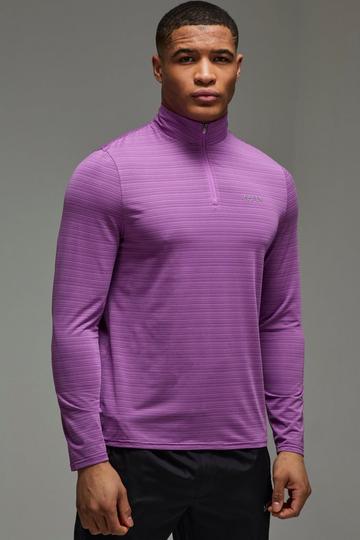 Purple Man Active Regular Fit Engineered Performance 1/4 Zip