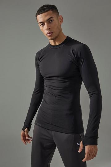 Man Active 2 Pack Long Sleeved High Neck Base Layer black