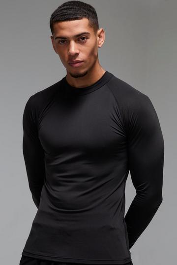 Man Active Long Sleeved High Neck Base Layer black