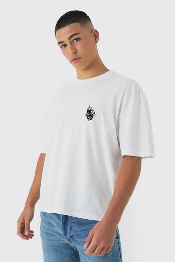 Boxy Butterfly Embroidery T-shirt white