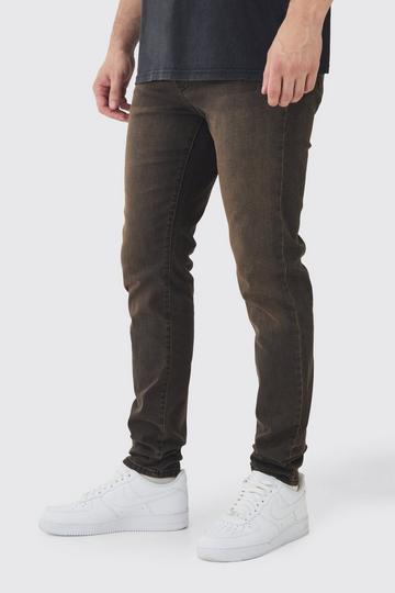 Tall Bruine Stretch Skinny Jeans dark brown