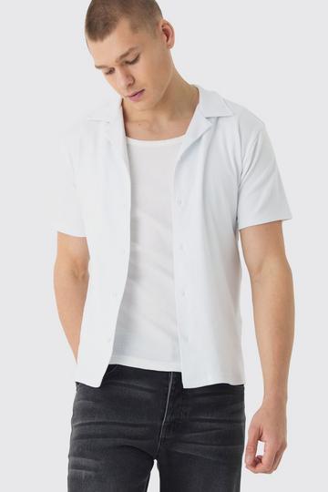 Regular Fit Revere Interlock Shirt white