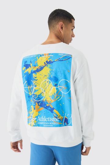 Oversized Back Print Sweatshirt white