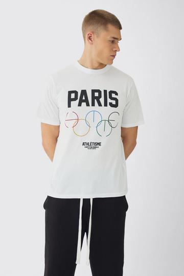 Muscle Fit Paris T-Shirt Met Print white