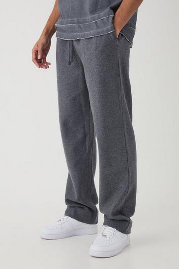 Regular Wool Look Relaxed Trouser dark grey